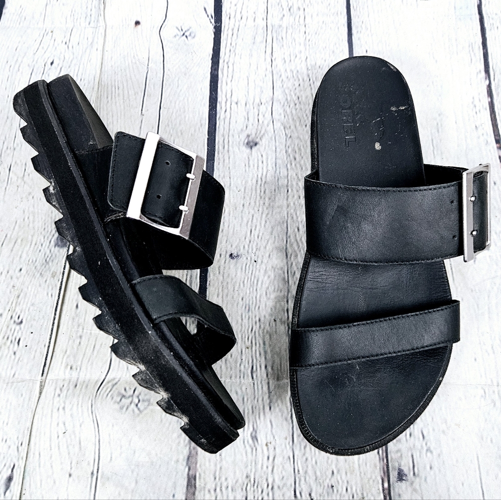 SOREL | Roaming leather double strap slide sandals